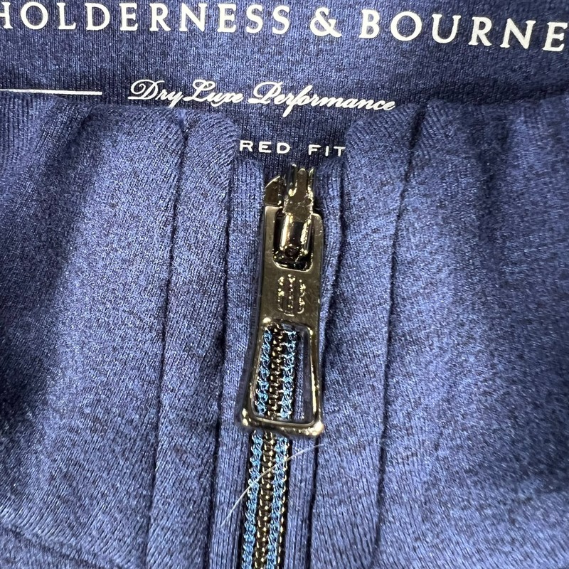 Holderness & Bourne Pullover Shirt Mens XL Extra Large Blue Long Sleeve Golf 1/4 gallery