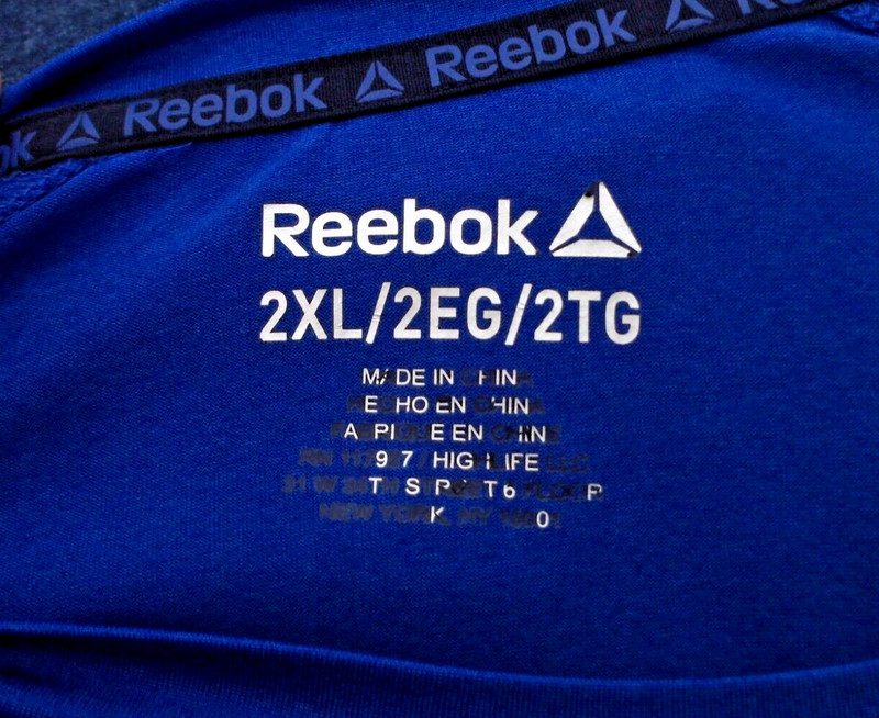 Reebok Quick Dri Athletic Workout Shirt Men's Blue 2XL Polyester & Spandex gallery