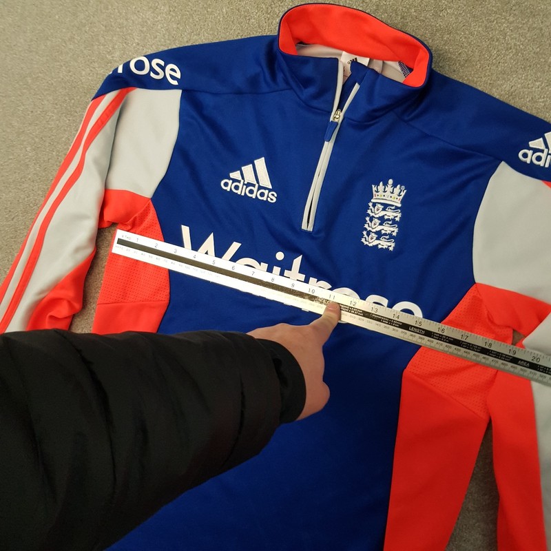 Adidas England Cricket Mens 1/4 Zip Top Small Blue Training Drill ECB Track gallery
