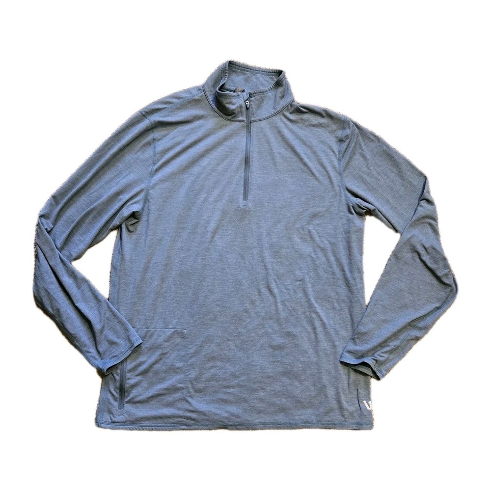 Vuori Ease Performance Zip 2.0 Pullover Shirt Men’s light Blue Sz L Sample Tag