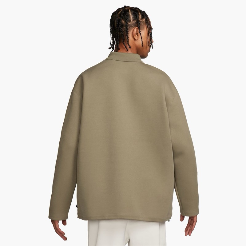 Nike Tech Fleece Reimagined Polo Mens Large Long Sleeve Olive FZ7570-276 New gallery