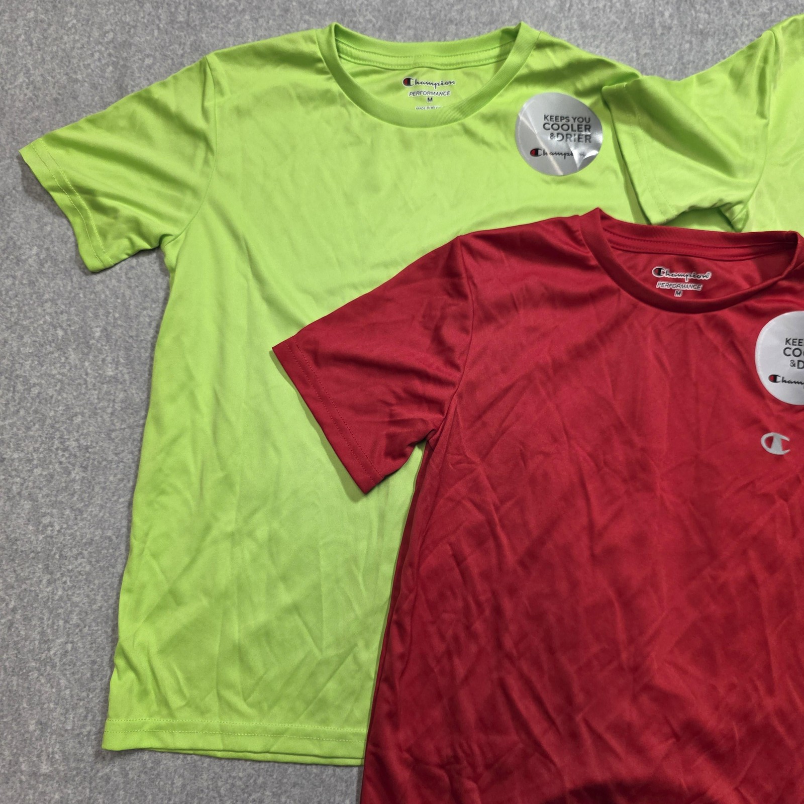 Champion Shirts Lot Mens Medium Green Red Performance Athletic You Drier gallery