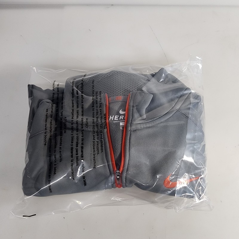 Nike Thermal Fit 1/4 Zip Pullover M Gray Orange Athletic Active Sports gallery