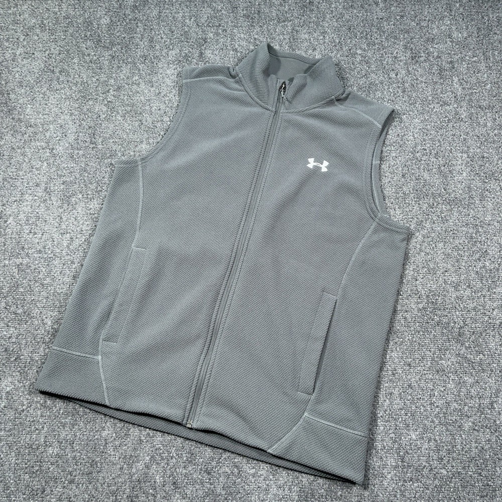 Under Armour Mens L Off Grid Loose Fit Textured Fleece Lined Full Zip Vest