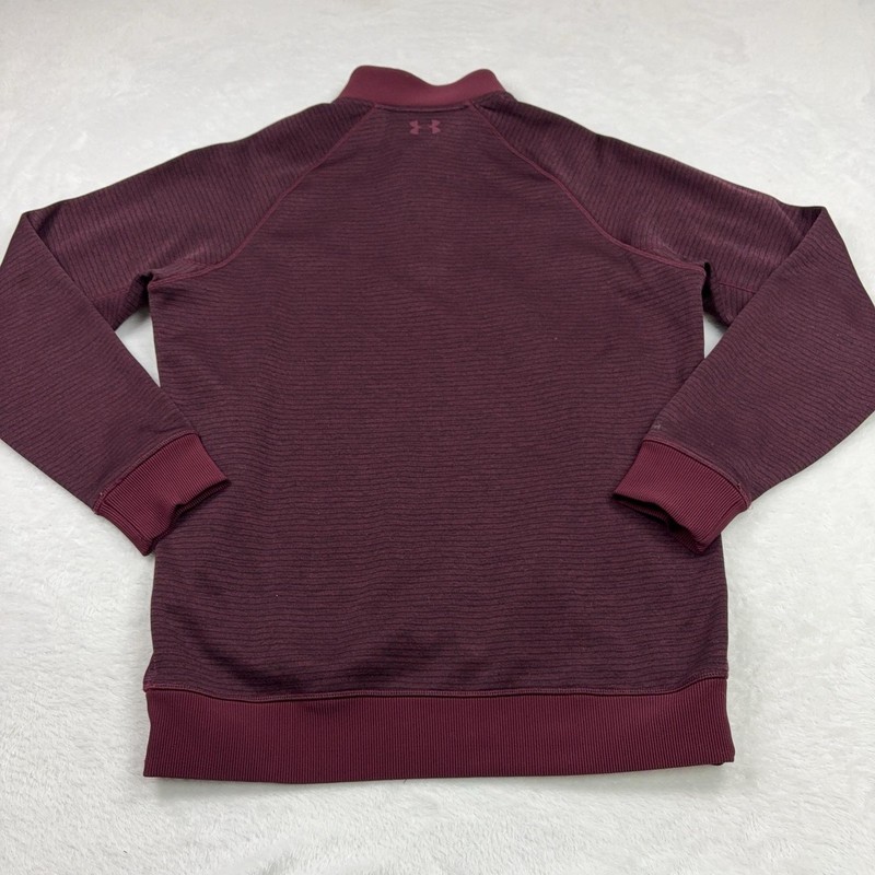 Under Armour 1/4 Zip Long Sleeve Pullover Men L Dark Red ColdGear Stretch gallery