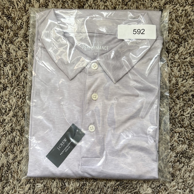 J. Crew Mens Performance Polo Purple Short Sleeve Golf Activewear, Medium NWT gallery