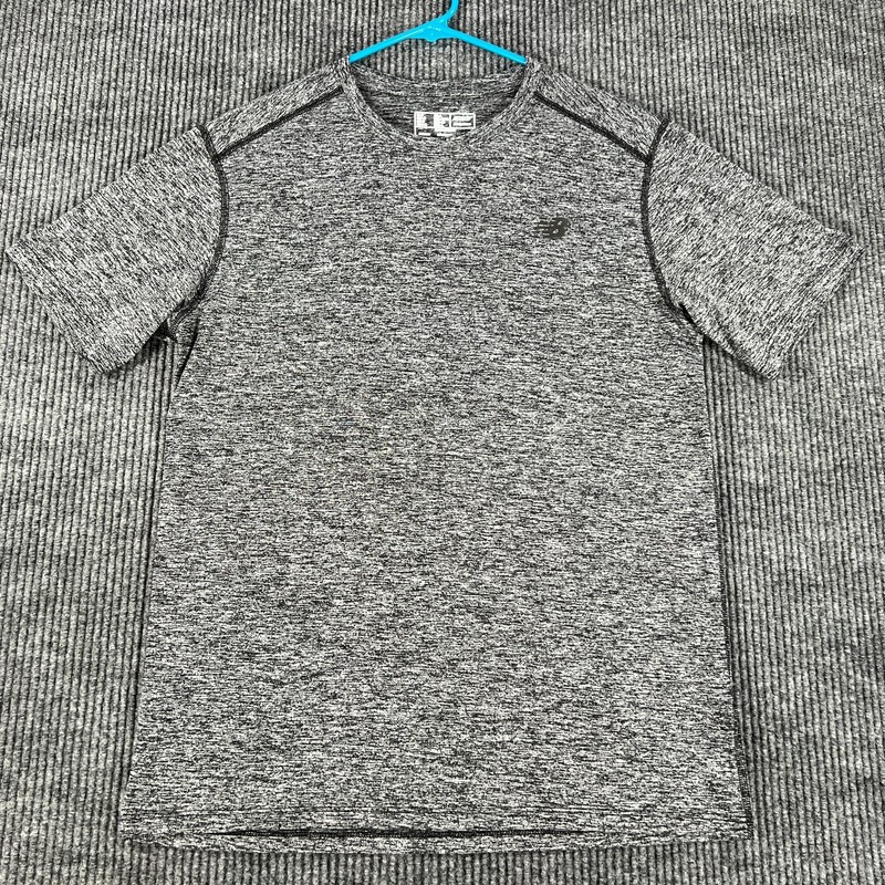 New Balance Shirt Mens Medium Gray Short Sleeve Active Casual Running Workout gallery