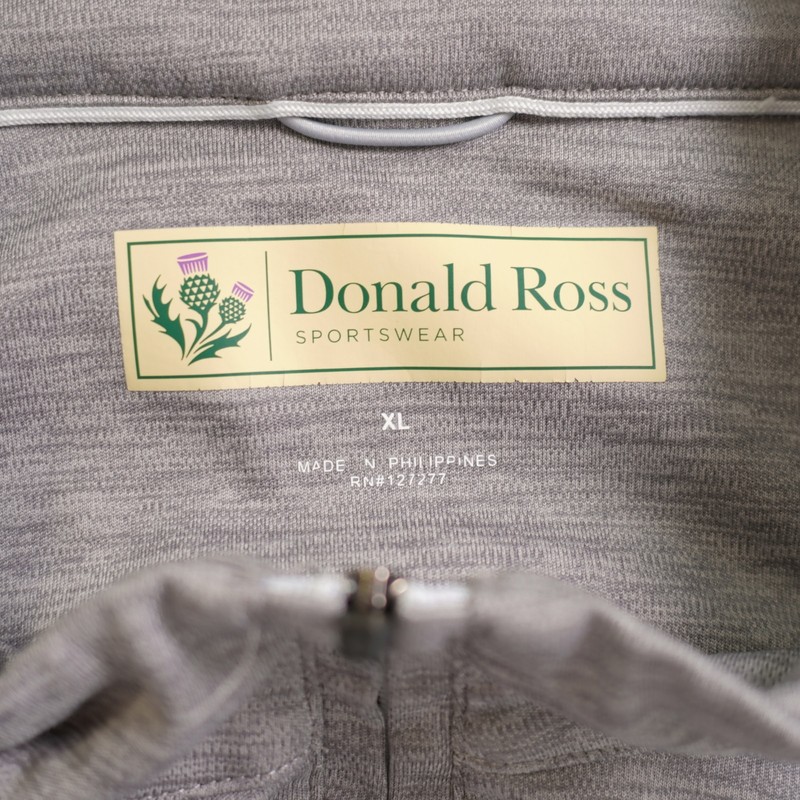 Donald Ross Pullover Quarter Zip Pullover Gray Men's Athleisure -XL- gallery