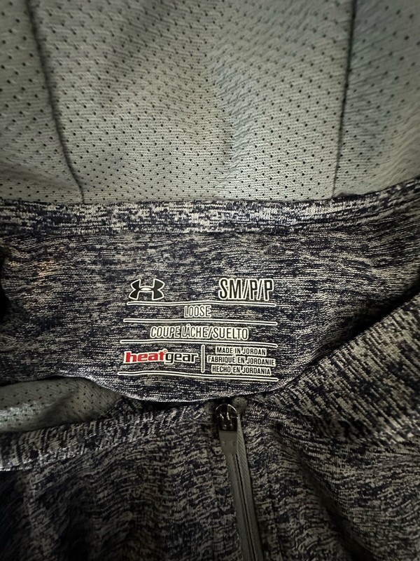 Under Armour Small Loose Men Full ZIP Hooded T-shirt Long Sleeve Stretchy ML9 gallery