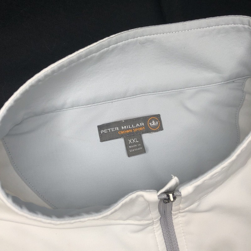Peter Millar White Perth Stretch Loop Terry Quarter Zip Pullover MC0EK40 XXL 2XL gallery