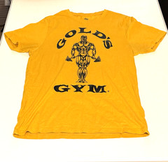 Classic Gold’s Gym LARGE MUSTARD YELLOW T-Shirt PRE-LOVED IN EXCELLENT CONDITION