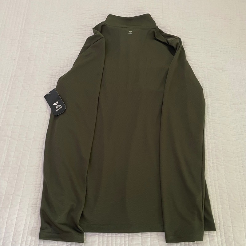 Xersion Mens XL 18/20 Quarter Zip Long Sleeve Quick-Dri Slam Dunk Green Black gallery
