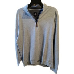 Johnnie-O 1/4 Zip Pullover Mens Large Blue Sully Cuffed Arm Bands/Bottom