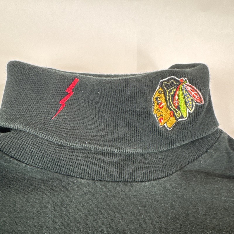 Chicago Blackhawks Pro Player Turtleneck Men’s XXL Black Sweatshirt L/S Vtg 90s gallery