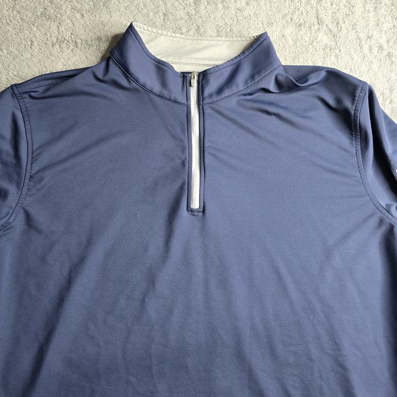 Peter Millar Perth Performance 1/4 Zip Mens XXL Blue Pullover Ford Lincoln Cars gallery