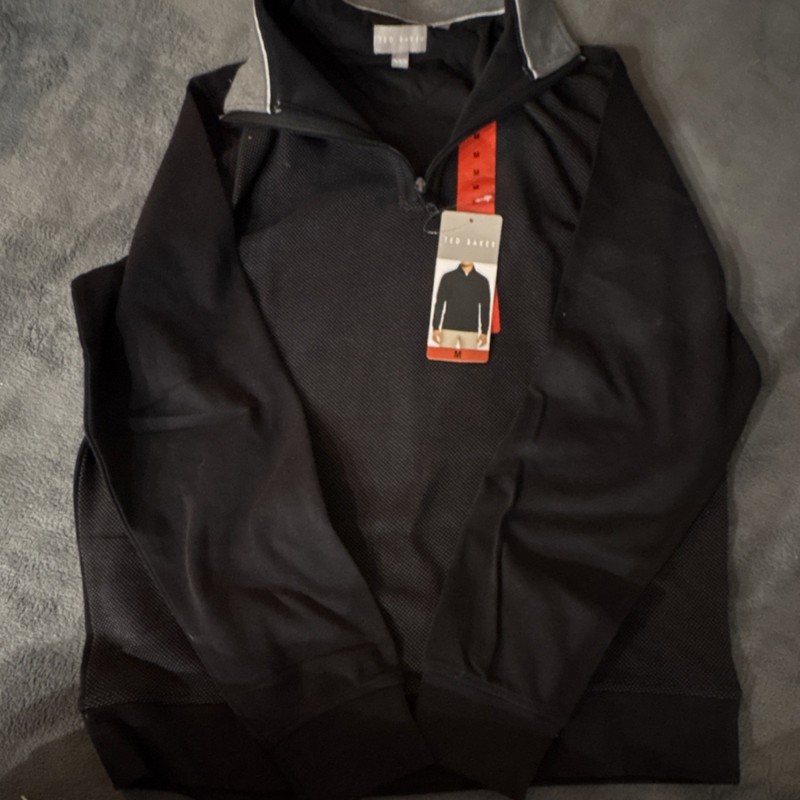 Ted Baker Black Mock Neck Pullover Sweater Long Sleeve Men's M gallery
