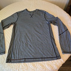 Lululemon Gray Blue Long Sleeve Mens Shirt Size M Athletic Leisure