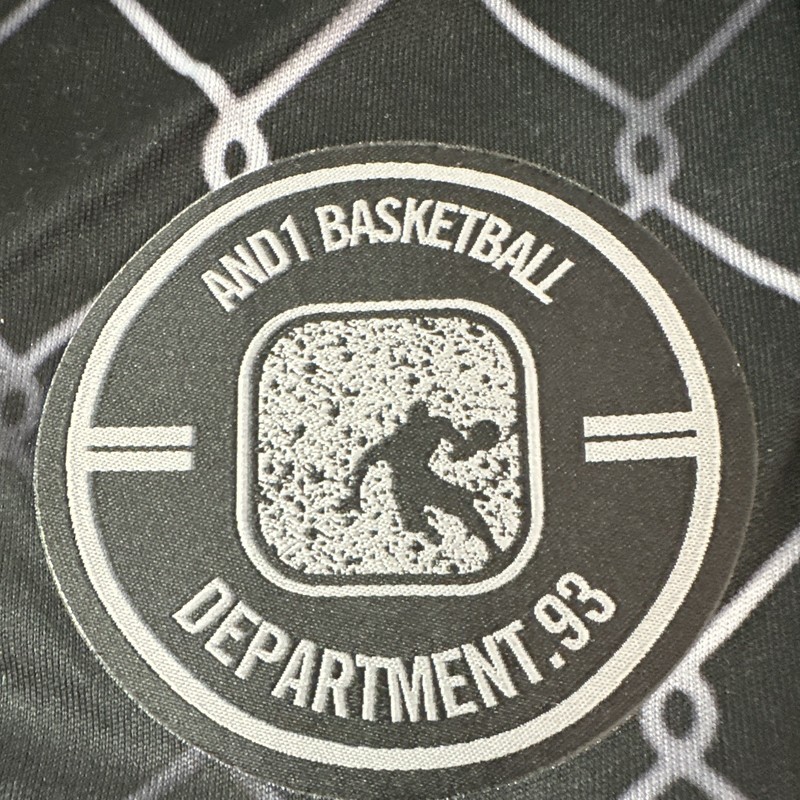 AND1 Basketball Department 93 Men’s XL Mesh Jersey Tank V-Neck Black/Gray Geo gallery