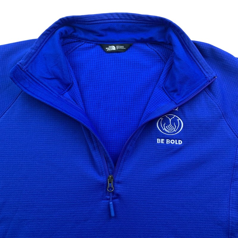 The North Face Men's 1/4 Zip Thermal Fleece Lined Pullover Blue • Large gallery