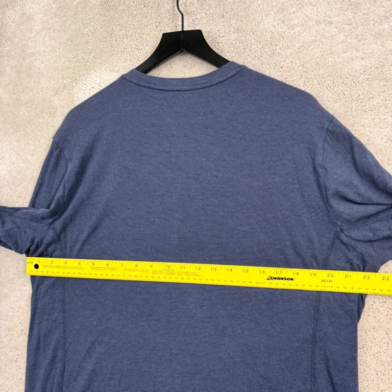 Hylete Henley Shirt Mens Size XL Blue Long Sleeve Athleisure Yoga Training gallery