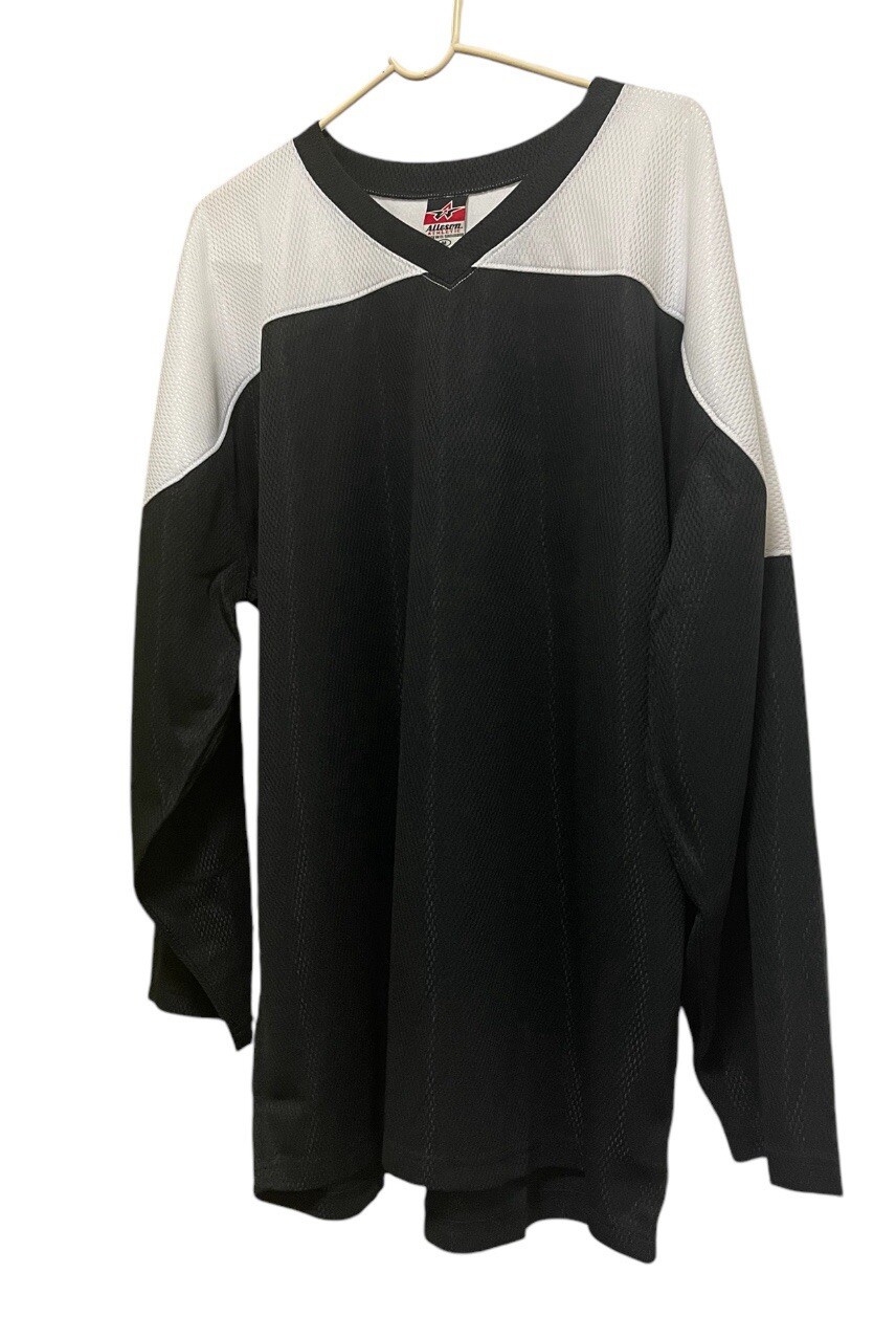 ALLESON ATHLETIC JERSEY MEN’S LONG SLEEVE OVERSIZED V-NECK BLACK /WHITE MEDIUM gallery
