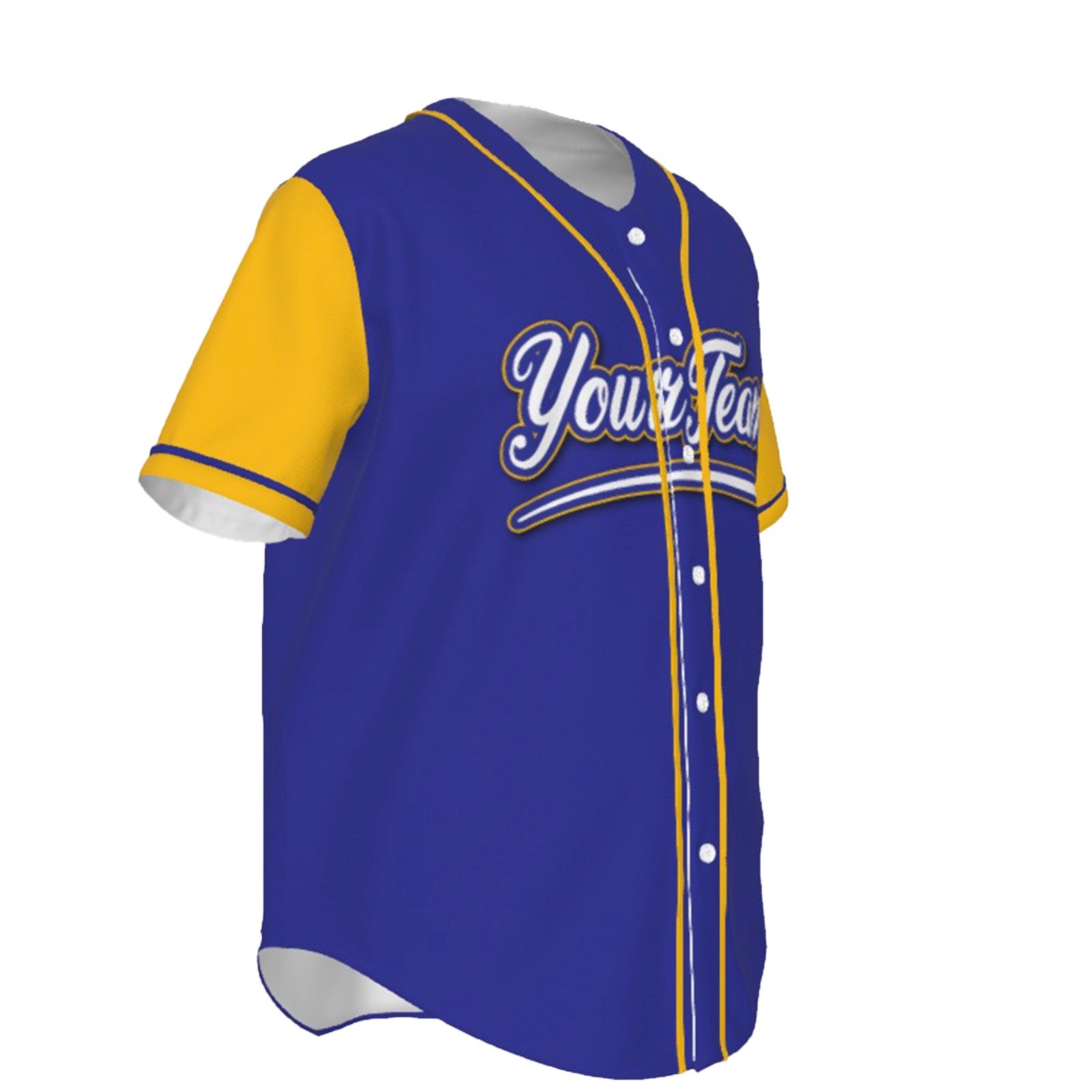 Fully Custom Blue and Yellow Baseball Softball Team Design Baseball Jersey BS-19 gallery