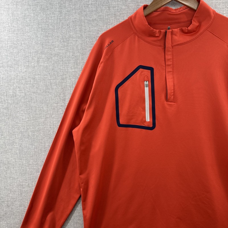 Peter Millar Forge Performance Pullover XL Orange 1/4 Zip Stretch Pocket Golf gallery