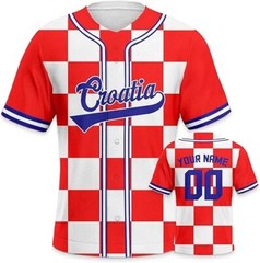 Custom Men/Women Croatia Baseball Jersey Hip Hop Party Birthday Wedding Cosplay