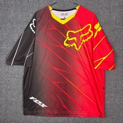 Fox Racing Jersey Shirt Mens XL Red Mountain Bike Cycling Short Sleeve V-Neck
