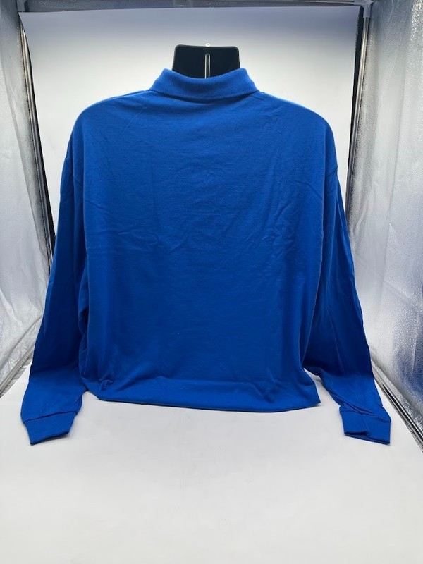 Jerzees Mens Spotshield Long Sleeve Jersey Polo Shirt 437ML Royal Size 2XL gallery