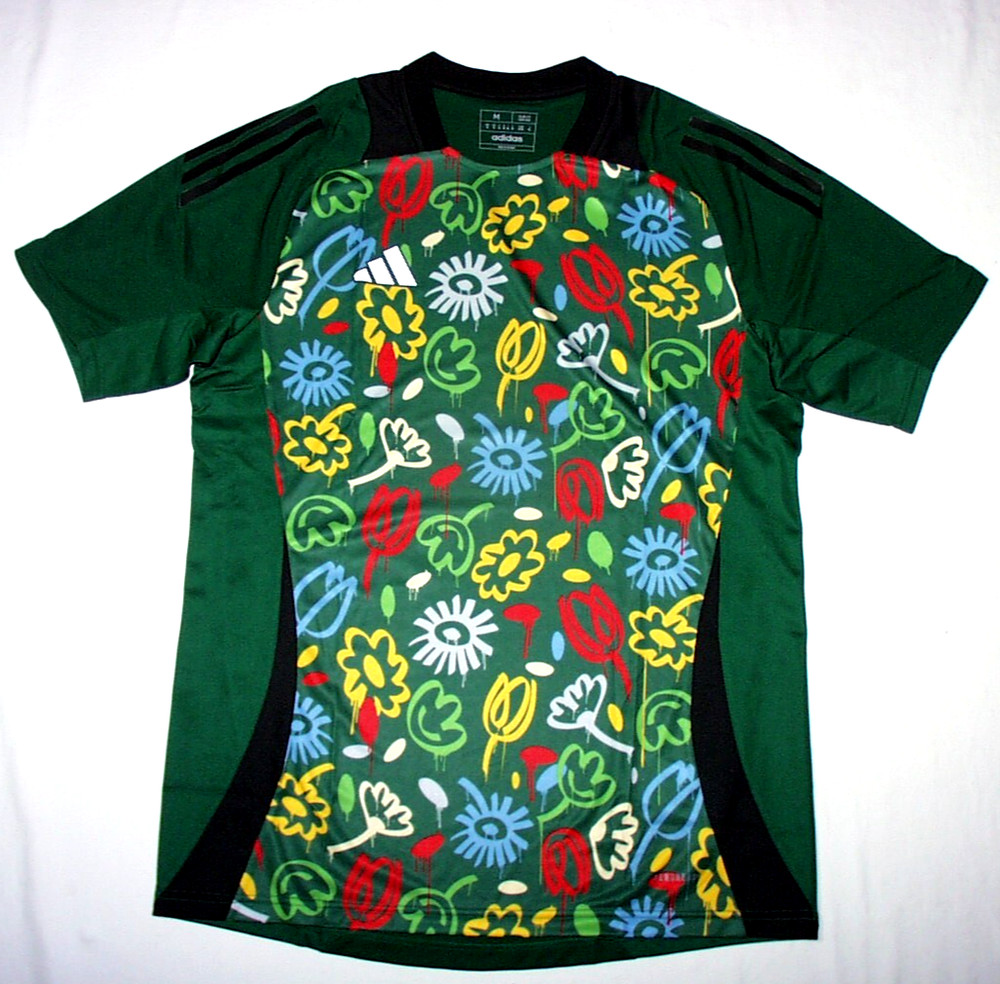 Adidas Men's Tiro PB Jersey IU0880 Slim Fit Short Sleeve, DRKGRN FLORAL, M, New