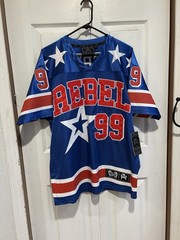 NWT Men’s Rebel Vengeance Y2K Blue USA Football Jersey Bills RARE Size Medium