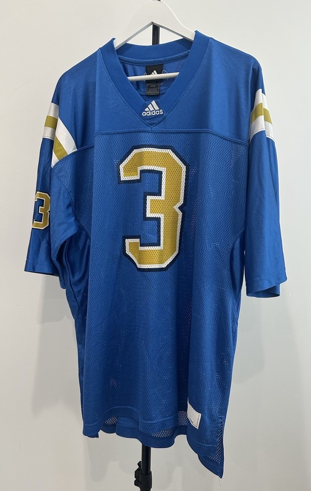 Men’s Adidas NCAA UCLA Bruins #3 Classic Home Blue/Gold Football Jersey Size XL