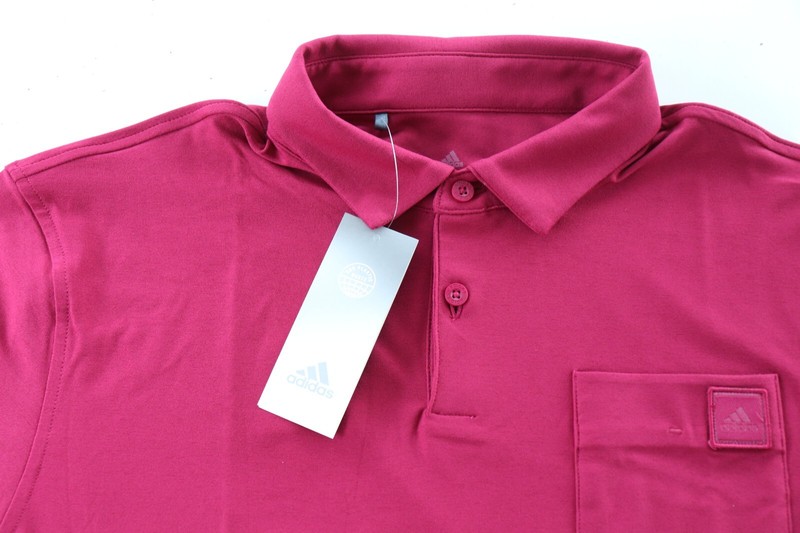 ADIDAS GO-TO UV50 SHORT SLEEVE POLO SHIRT TOP - LEGACY BURGUNDY HA9111 - MEN M gallery