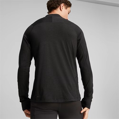 $70 PUMA Seasons Mock Neck LS Running Training T-Shirt Black Sz Small 524139-01 gallery