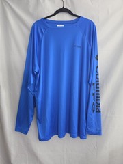 Columbia PFG Omni Shade Long Sleeve Fishing Shirt Blue Men’s 2XL Performance