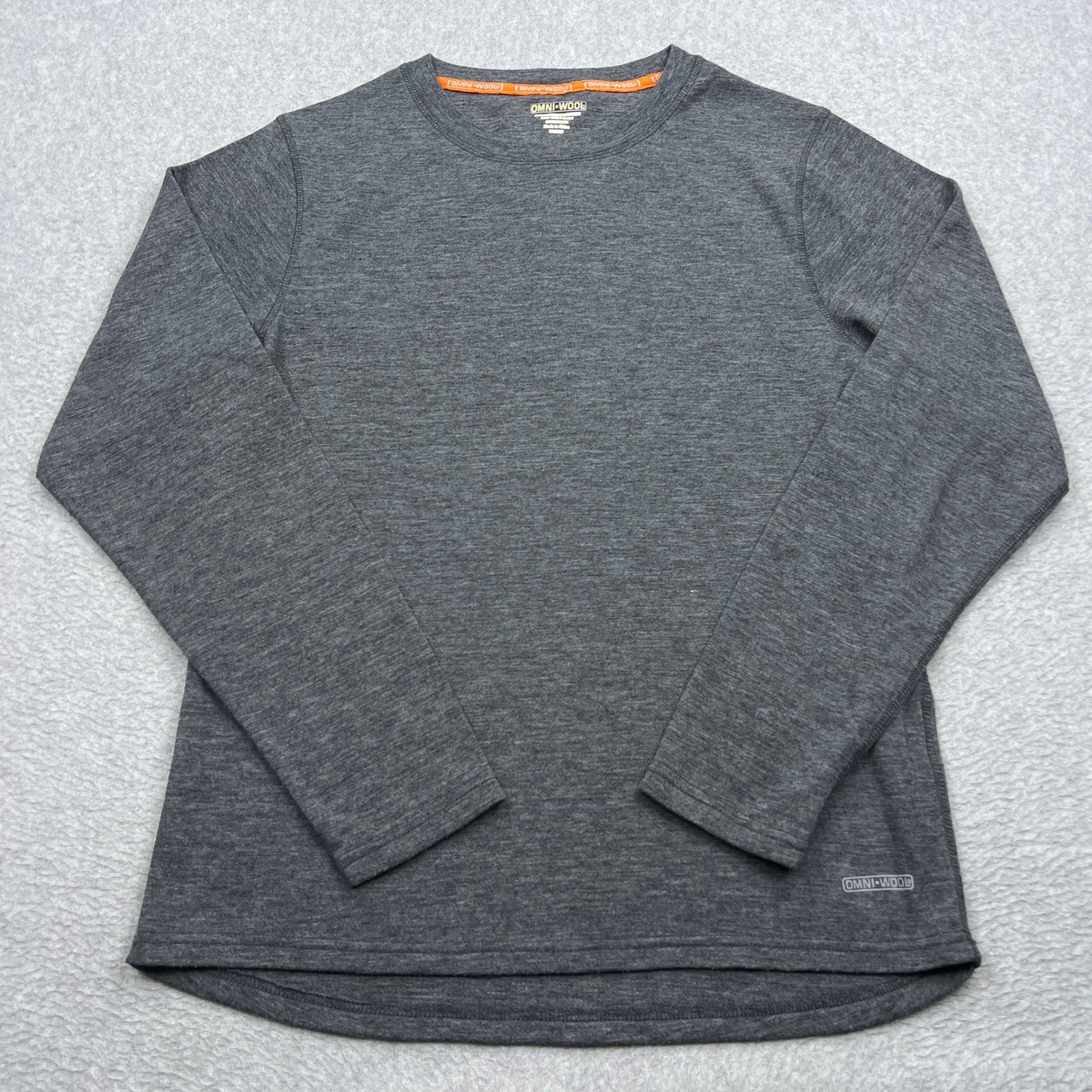 Omni-Wool Base Layer Top Mens XL Gray Heathered Wool Crew Long Sleeve Thermal gallery