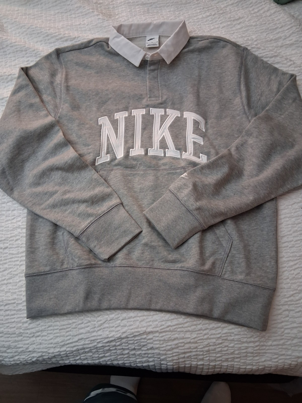 Nike Club Fleece Long-sleeved Fleece Polo Pullover Fn3112-063 Size Medium NWT gallery