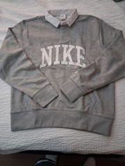Nike Club Fleece Long-sleeved Fleece Polo Pullover Fn3112-063 Size Medium NWT