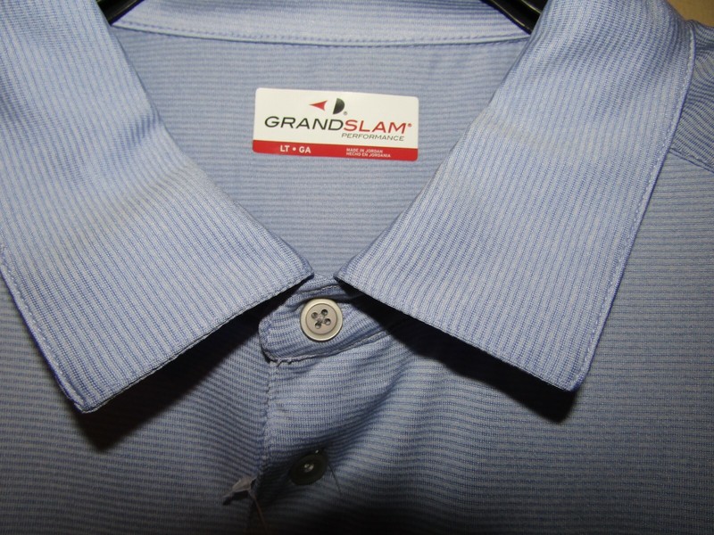 GRANDSLAM Performance Size LT BLUE HEATHER Short Sleeve GOLF Polo SHIRT Stretch gallery