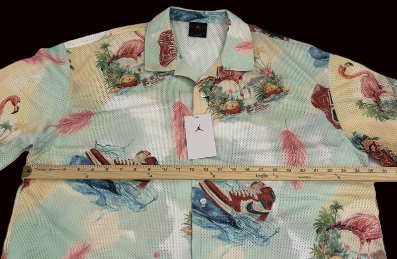 Jordan Essentials Printed Mesh Camp Top Sail Glacier Blue IB3007-133 Size L NWT gallery