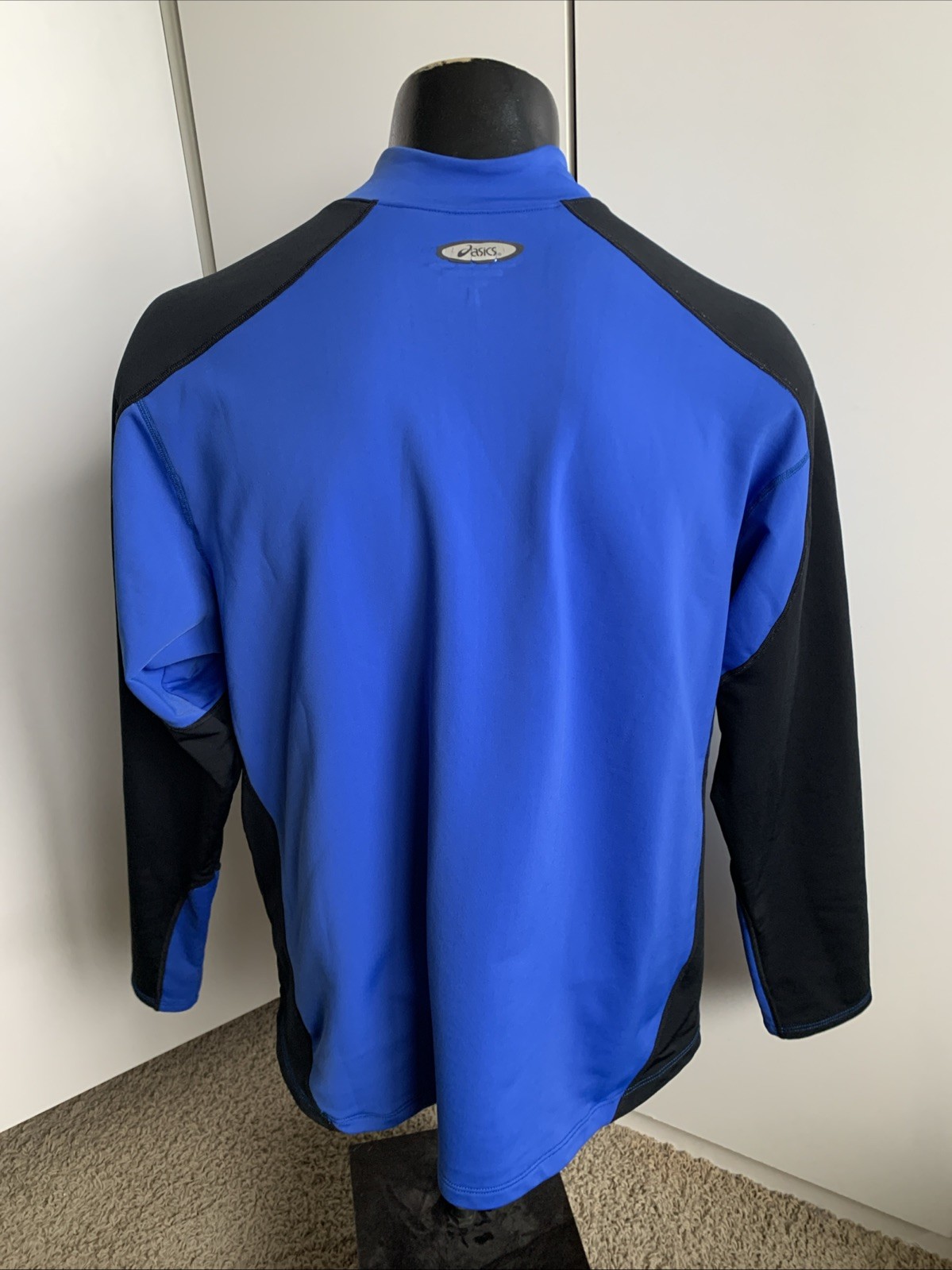 Asics men’s size Large semi-fitted blue 1/4 zip pullover Duo Tech Stretch Top gallery