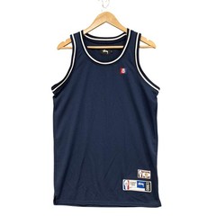 Stussy Tank Top Mens S Blue Mesh Basketball Jersey Singlet 1990 Patch Logo
