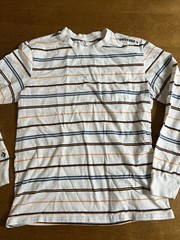 Converse Skater Top Men L Logo Striped Grey Purple Pocket Tee School Preppy Nwot