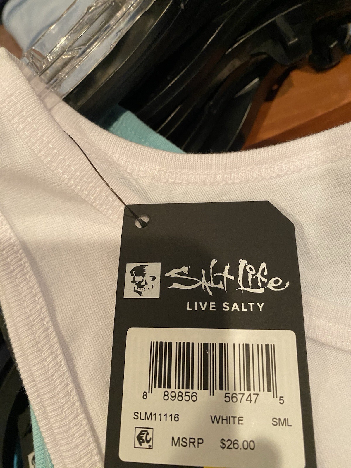Salt Life Men’s White Sandbar Low Tide/ High Spirits Tank Top NWT Size S gallery