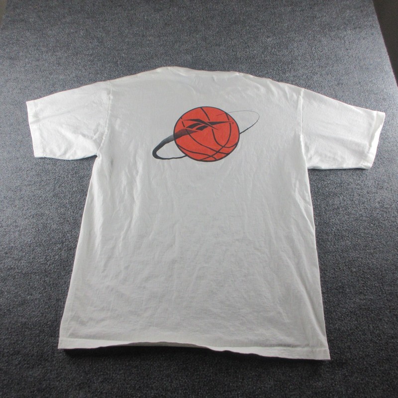 VINTAGE Reebok Shirt Mens XL White Front Row Lunatics Basketball Graphic 90s gallery