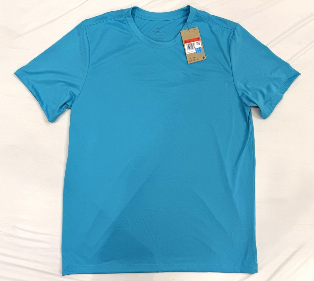 Nike Dri-FIT Training Shirt Mens Large Blue Teal NWT DX0989-464 Short Sleeve Tee