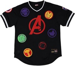 Marvel Avengers Mesh Adult V-Neck Jersey Size L “Lids Exclusive”