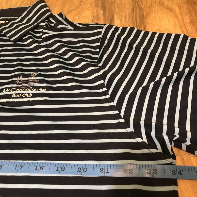 NWT Footjoy Navy Lt Blue Stripe Golf Polo Shirt Guest Embroidered Mens Large gallery