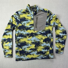 Eddie Bauer First Ascent Pullover Men Small Camo Fleece Half Zip Outdoor Jacket